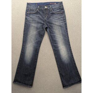 Vigoss Jeans Juniors 11 Blue Medium Wash Mid Rise Straight Embroidered Stretch